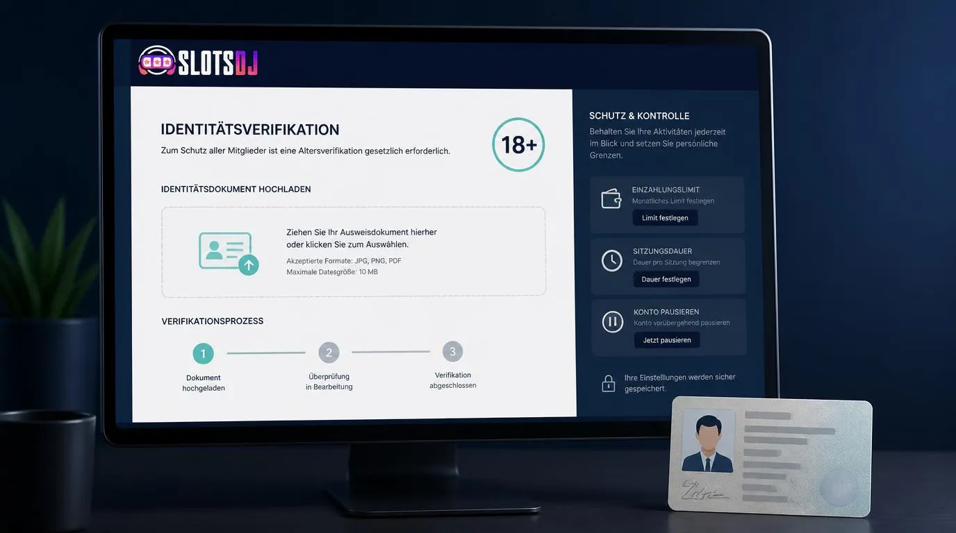 Digitale Altersprüfung mit Ausweissymbol, 18-plus-Hinweis und geschütztem Upload-Bereich